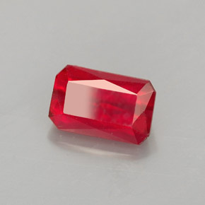 1.80캐럿 천연 레드 루비, 에메랄드 컷, 7.9×5.1 mm, VS-SI