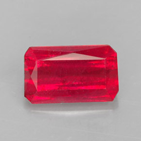 1.77캐럿 천연 레드 루비, 에메랄드 컷, 8.5×5.1 mm, VS-SI