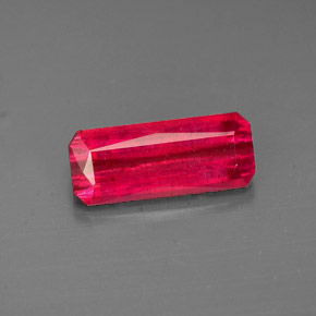 1.44캐럿 천연 레드 루비, 에메랄드 컷, 9.8×4.1 mm, VS-SI