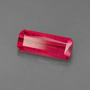 1.44캐럿 천연 레드 루비, 에메랄드 컷, 9.8×4.1 mm, VS-SI