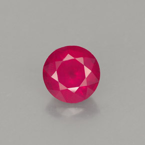 1.28캐럿 천연 레드 루비, 라운드 컷, 6.33 mm, VS-SI