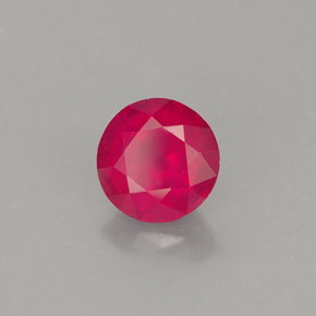 1.28캐럿 천연 레드 루비, 라운드 컷, 6.33 mm, VS-SI