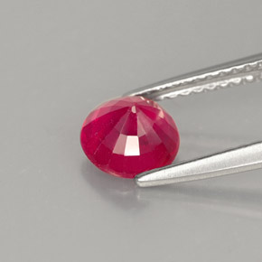1.28캐럿 천연 레드 루비, 라운드 컷, 6.33 mm, VS-SI