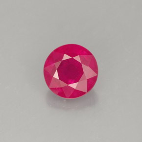 1.47캐럿 천연 핑크 레드 루비, 라운드 컷, 6.54 mm, VS-SI