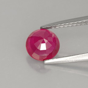 1.47캐럿 천연 핑크 레드 루비, 라운드 컷, 6.54 mm, VS-SI