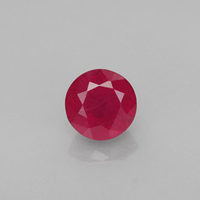 1.25캐럿 천연 레드 루비, 라운드 컷, 5.85 mm, VS-SI
