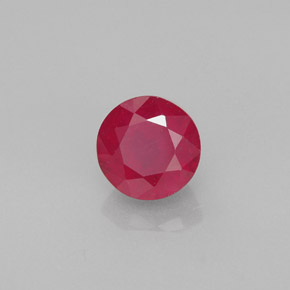 1.25캐럿 천연 레드 루비, 라운드 컷, 5.85 mm, VS-SI