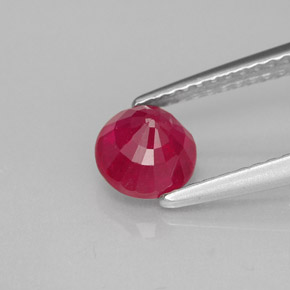 1.25캐럿 천연 레드 루비, 라운드 컷, 5.85 mm, VS-SI