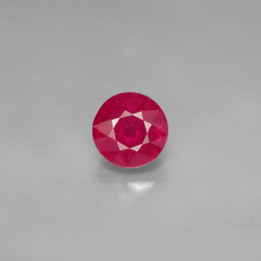 1.27캐럿 천연 레드 루비, 라운드 컷, 6.05 mm, SI