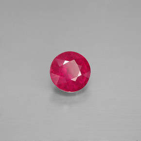 1.27캐럿 천연 레드 루비, 라운드 컷, 6.05 mm, SI