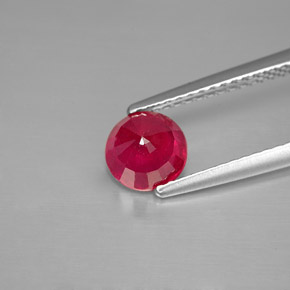 1.27캐럿 천연 레드 루비, 라운드 컷, 6.05 mm, SI