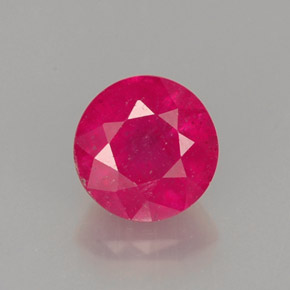 1.17캐럿 천연 레드 루비, 라운드 컷, 5.89 mm, SI