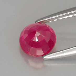 1.17캐럿 천연 레드 루비, 라운드 컷, 5.89 mm, SI