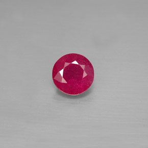 1.10캐럿 천연 핑크 레드 루비, 라운드 컷, 5.98 mm, SI