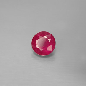 1.10캐럿 천연 핑크 레드 루비, 라운드 컷, 5.98 mm, SI