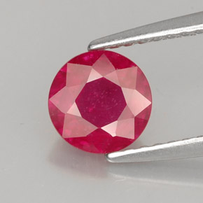 1.13캐럿 천연 레드 루비, 라운드 컷, 6.17 mm, SI