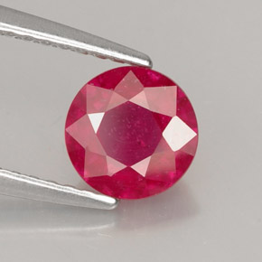 1.13캐럿 천연 레드 루비, 라운드 컷, 6.17 mm, SI