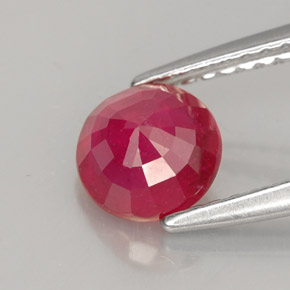 1.13캐럿 천연 레드 루비, 라운드 컷, 6.17 mm, SI