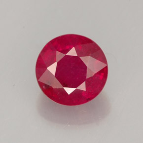 1.42캐럿 천연 레드 루비, 라운드 컷, 6.17 mm, SI