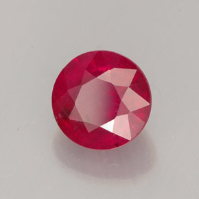 1.42캐럿 천연 레드 루비, 라운드 컷, 6.17 mm, SI