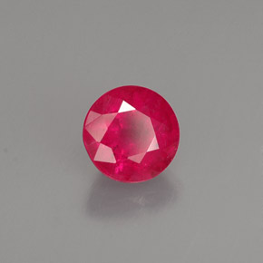 1.28캐럿 천연 레드 루비, 라운드 컷, 6.10 mm, SI