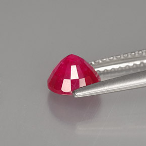 1.28캐럿 천연 레드 루비, 라운드 컷, 6.10 mm, SI