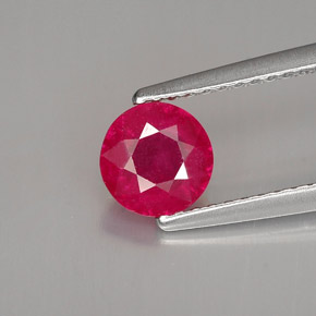 1.00캐럿 천연 레드 루비, 라운드 컷, 5.92 mm, SI