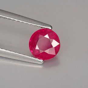 1.00캐럿 천연 레드 루비, 라운드 컷, 5.92 mm, SI