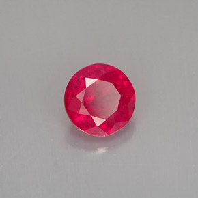 1.12캐럿 천연 레드 루비, 라운드 컷, 6.00 mm, SI