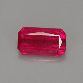 1.52캐럿 천연 레드 루비, 에메랄드 컷, 8.5×4.9 mm, VS-SI