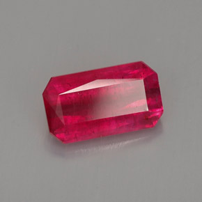 1.52캐럿 천연 레드 루비, 에메랄드 컷, 8.5×4.9 mm, VS-SI