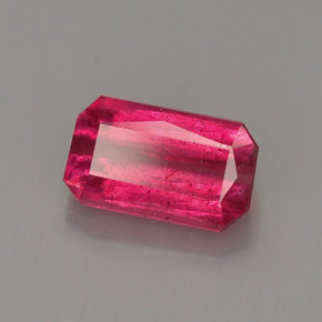 1.13캐럿 천연 핑크 레드 루비, 에메랄드 컷, 7.4×4.4 mm, VS-SI
