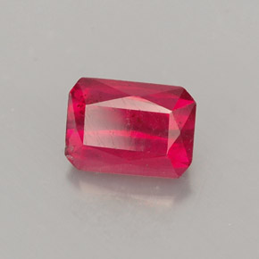 0.96캐럿 천연 레드 루비, 에메랄드 컷, 6.1×4.4 mm, SI