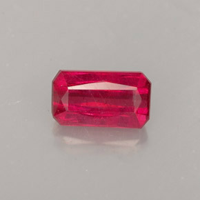 1.14캐럿 천연 핑크 레드 루비, 에메랄드 컷, 7.3×4.2 mm, SI