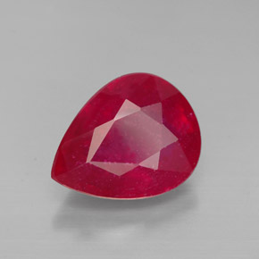 3.46캐럿 천연 레드 루비, 배 모양, 10.3×8.1 mm, SI