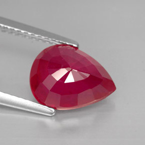 3.46캐럿 천연 레드 루비, 배 모양, 10.3×8.1 mm, SI