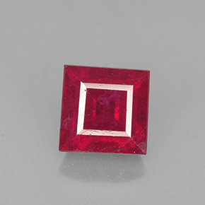1.83캐럿 천연 레드 루비, 스퀘어, 6.2×6.2 mm, SI
