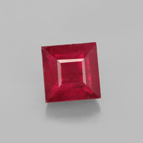 2.07캐럿 천연 레드 루비, 스퀘어, 6.2×6.1 mm, SI