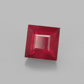 2.07캐럿 천연 레드 루비, 스퀘어, 6.2×6.1 mm, SI