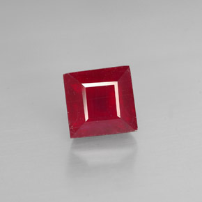 1.94캐럿 천연 레드 루비, 스퀘어, 6×5.8 mm, VS-SI
