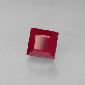1.94캐럿 천연 레드 루비, 스퀘어, 6×5.8 mm, VS-SI