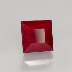 2.39캐럿 천연 레드 루비, 스퀘어, 6.2×6.2 mm, SI