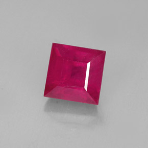 2.18캐럿 천연 핑크 레드 루비, 스퀘어, 6.1×6 mm, SI