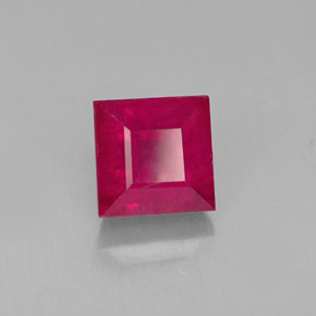 2.18캐럿 천연 핑크 레드 루비, 스퀘어, 6.1×6 mm, SI