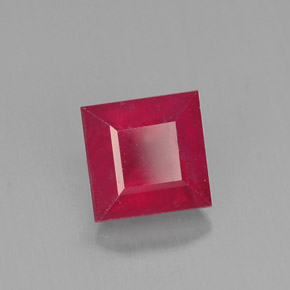 1.73캐럿 천연 핑크 레드 루비, 스퀘어, 6.2×6 mm, SI