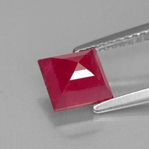 1.73캐럿 천연 핑크 레드 루비, 스퀘어, 6.2×6 mm, SI