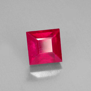 2.03캐럿 천연 레드 루비, 스퀘어, 6.1×6.1 mm, SI