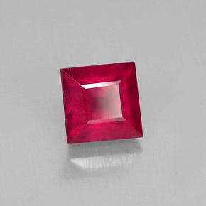 1.92캐럿 천연 레드 루비, 스퀘어, 6.1×6.1 mm, SI