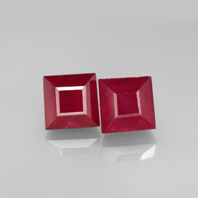 캐럿 천연 레드 루비 보석, 스퀘어, 6.2×6.1 mm, SI