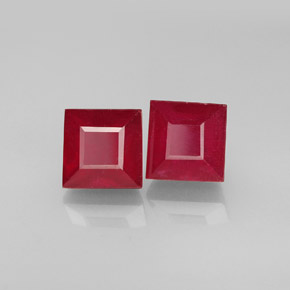 캐럿 천연 레드 루비 보석, 스퀘어, 6.2×6.1 mm, SI